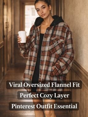 Legendary Whitetails Hooded Plaid Flannel Shirt Jacket 2XL Orange Black Shacket